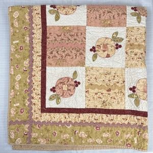 Girls Quilt Bedding Blanket Country Chic Primitive Floral‎ Cottage 48x48